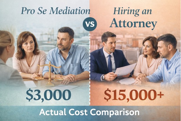 Pro Se Mediation vs. Hiring an Attorney: Actual Cost Comparison