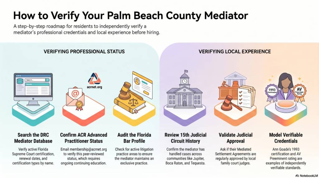 How to Verify a Palm Beach County Mediator's Credentials Before Scheduling